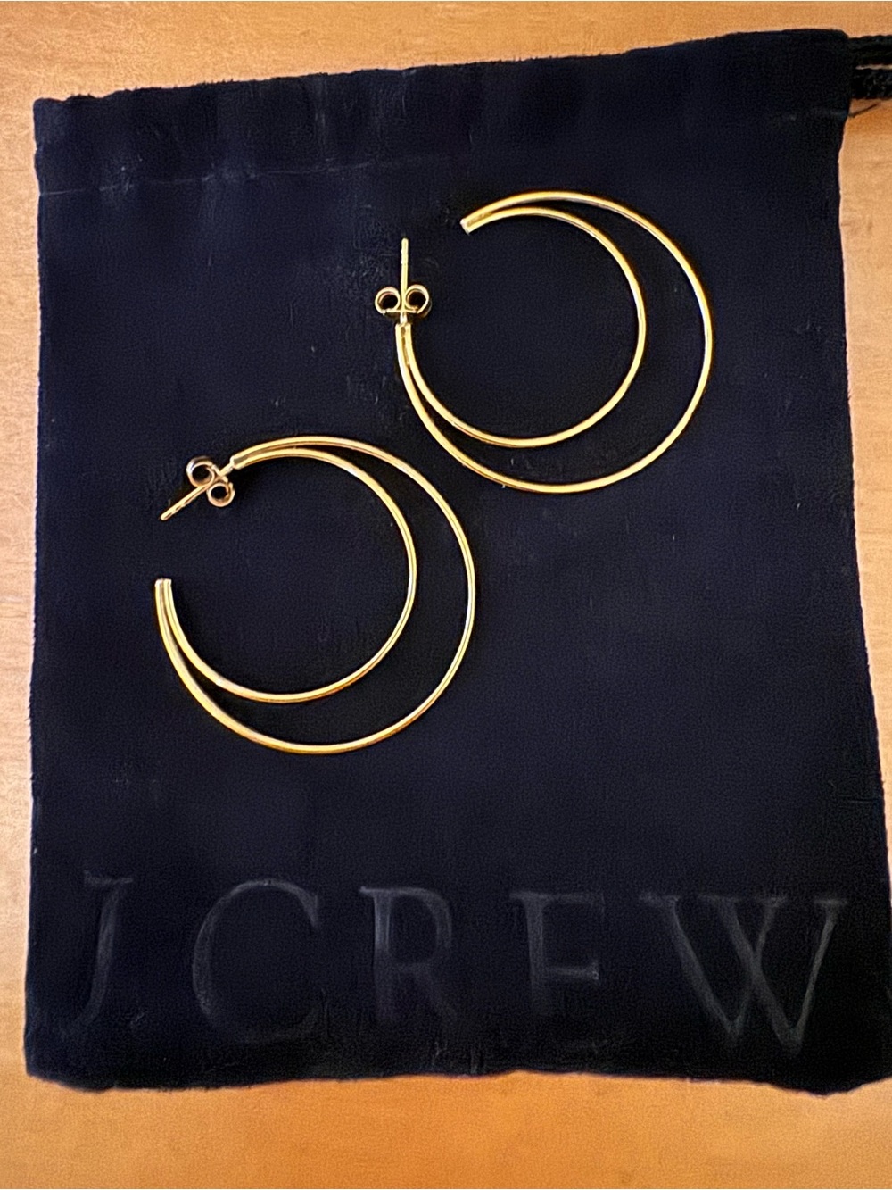 J. Crew Gold Double Hoop Earrings